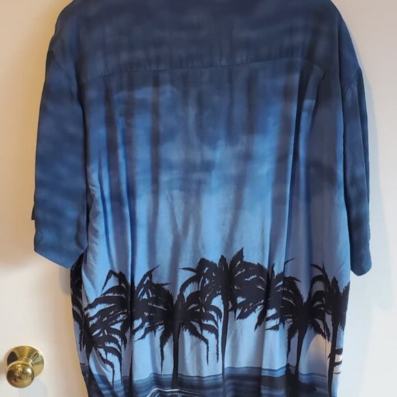 Pineapple Connection Hawaiian Shirt Palm Tree Sunset Rayon L - Picture 2 of 5